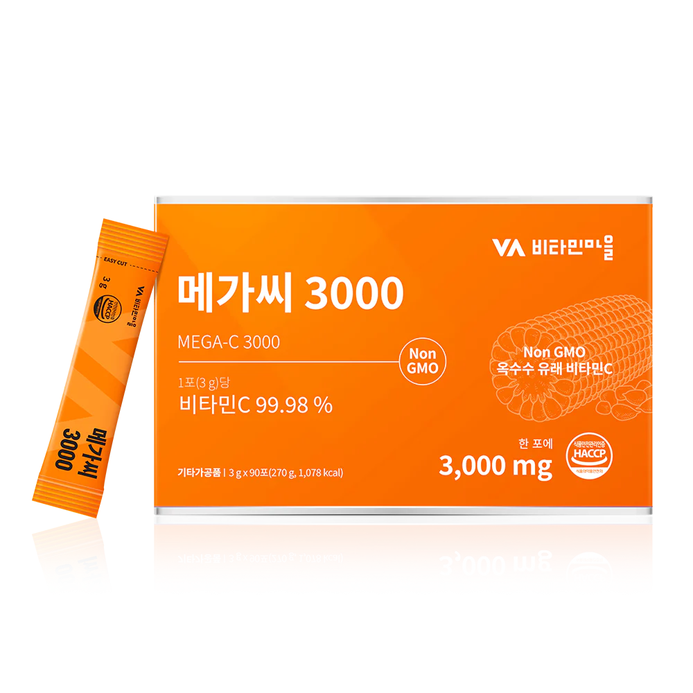 Mega C 3000 — витамин C в порошке, 90 стиков