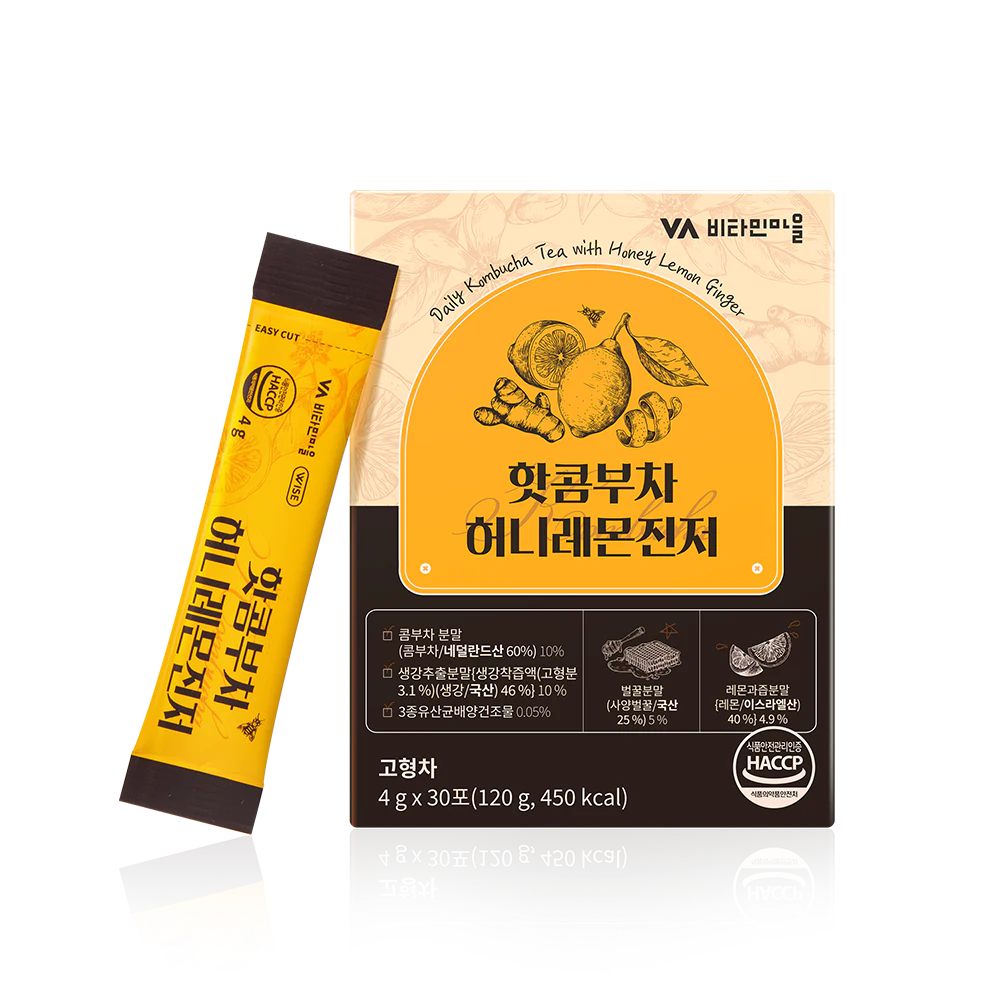 Горячая комбуча с мёдом, лимоном и имбирём