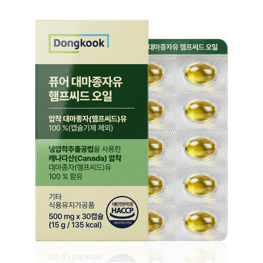 Dongguk Pure — масло семян конопли, 30 капсул