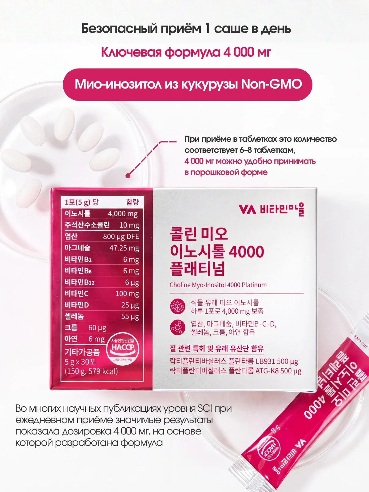 Vitamin Village Choline Myo-Inositol 4000 Platinum — фото 10